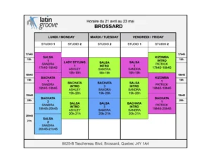 Schedule Brossard Apr 21 - May 25 2025 - 20250425