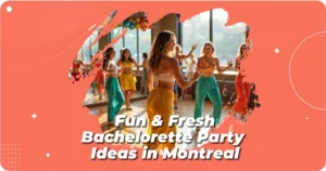 Femmes souriantes dansant et célébrant un enterrement de vie de jeune fille à Montréal
